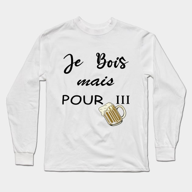 je bois pour 3 , je mange pour 2, futur papa, homme couple, future maman, futurs parents, grossesse révélatrice, papi et mamie Long Sleeve T-Shirt by ELMAARIF